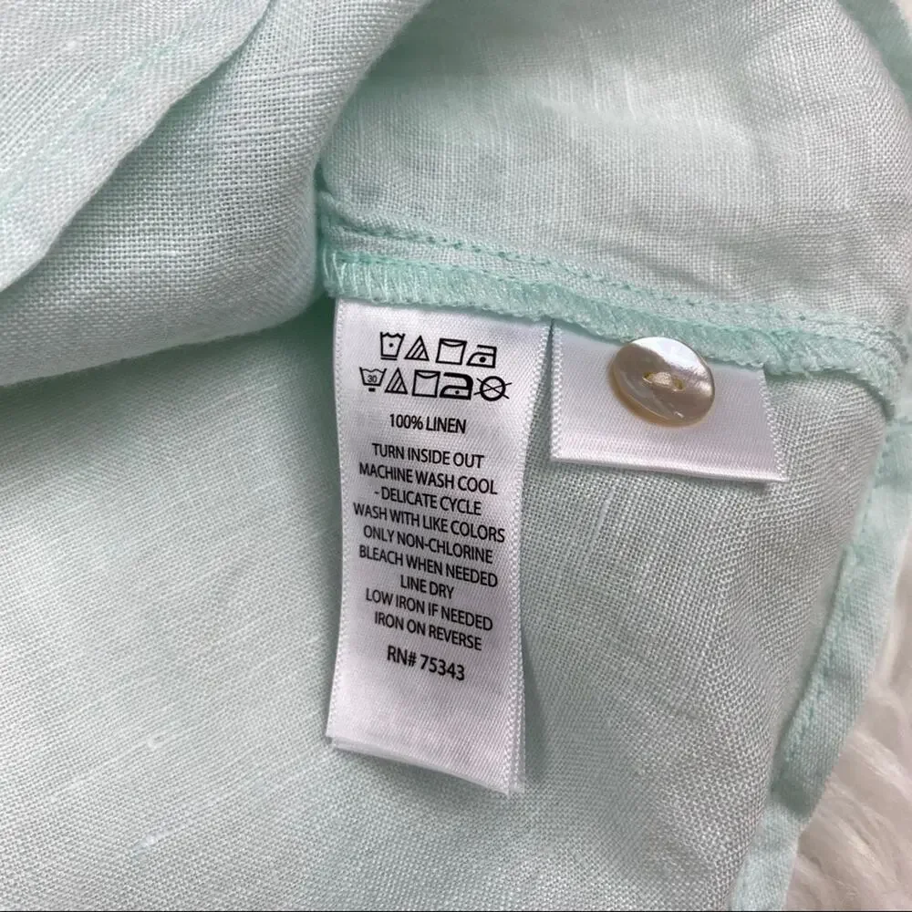Sigrid Olsen Women's Sleeveless Tunic Blue‎ Size XS 100% Linen